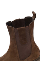 Woman Brown Suede Chelsea Boots | Derimod