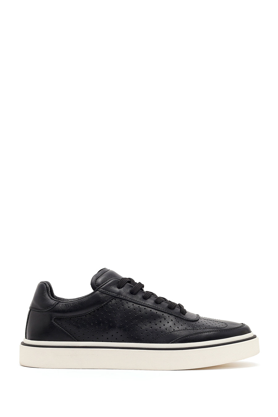 Erkek Siyah Bağcıklı Deri Sneaker 26SFD611618 | Derimod