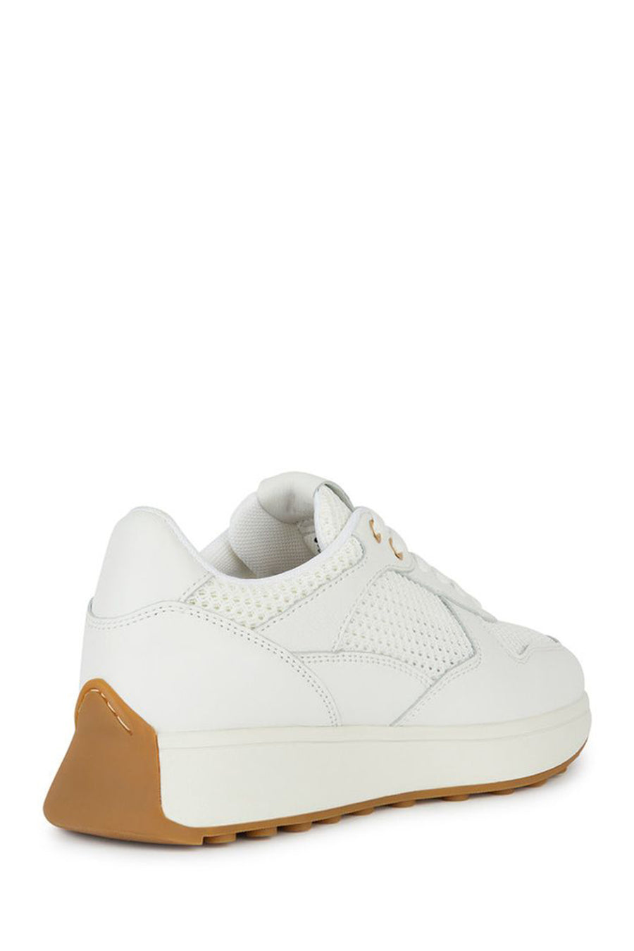 Geox Women's White Amabel Lace-up Leather Sneaker