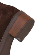 Woman Brown Suede Chelsea Boots | Derimod