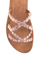 Kadın Altın Taşlı Düz Terlik | Derimod