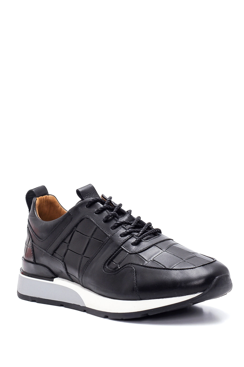 Erkek Deri Desenli Sneaker