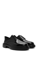 Male Black Lace-Up Thick-Soled Leather Casual Shoes | Derimod