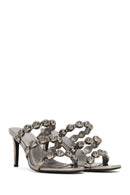 Woman Anthracite High Thin-Heeled Slipper | Derimod