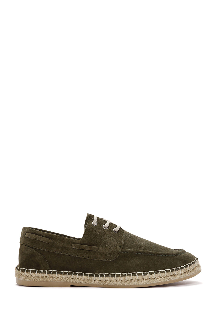 Men's Khaki Suede Leather Espadrille 24SFD616410 | Derimod