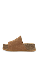Kadın Taba Kalın Tabanlı Süet Deri Terlik | Derimod