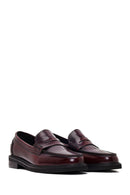 Kadın Bordo Deri Maskülen Loafer | Derimod