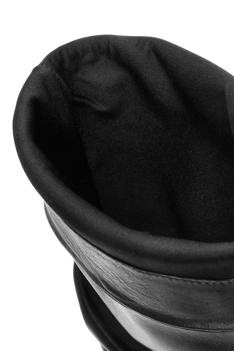 Women's Black Zippered Thick Heel Leather Boots