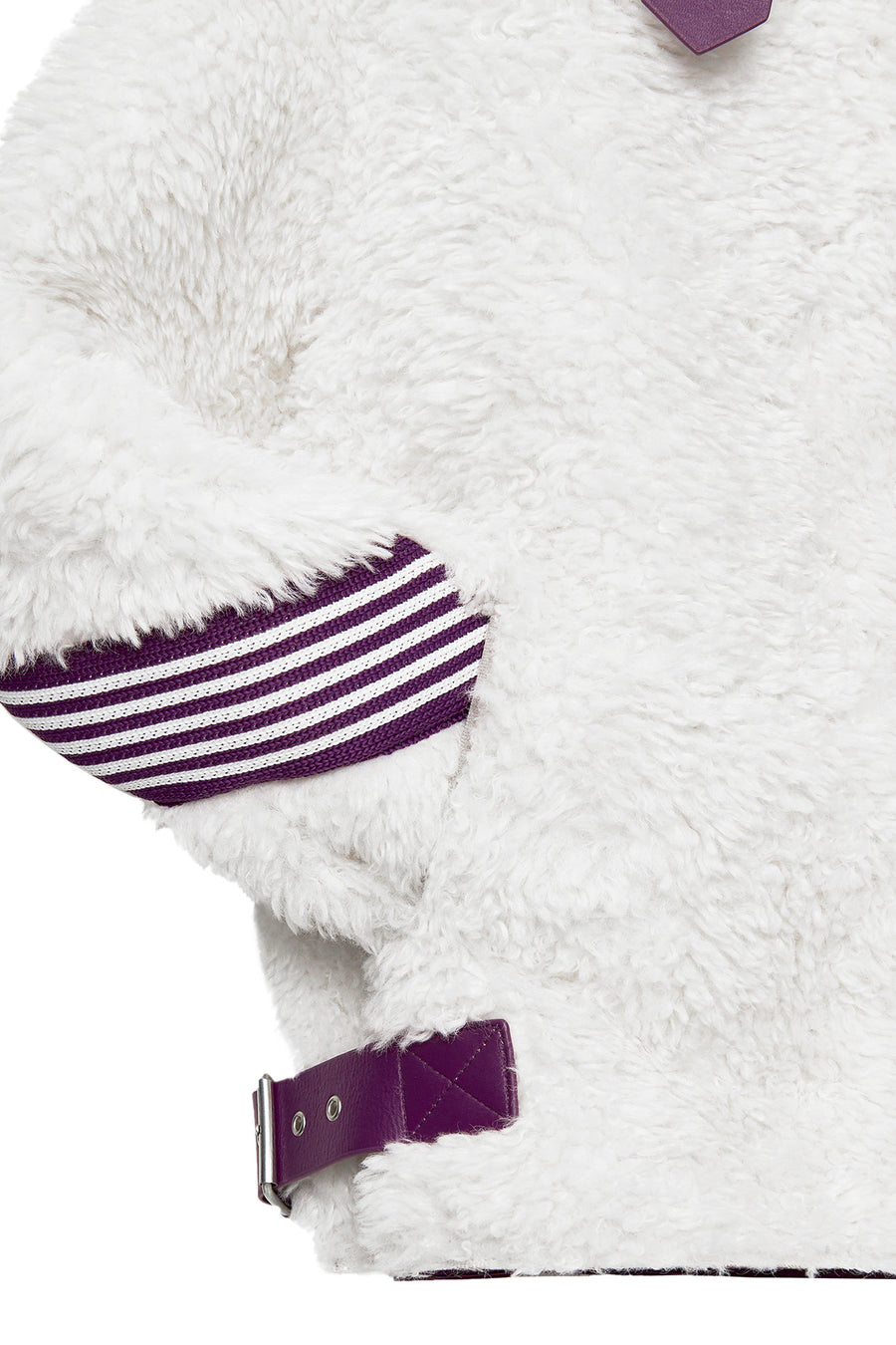 Meribel Kadın Çok Renkli Mor Çizgi Detaylı Teddy Mont
