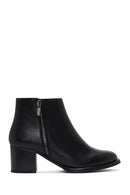 Women's Black Zipper Heeled Classic Boots | Derimod