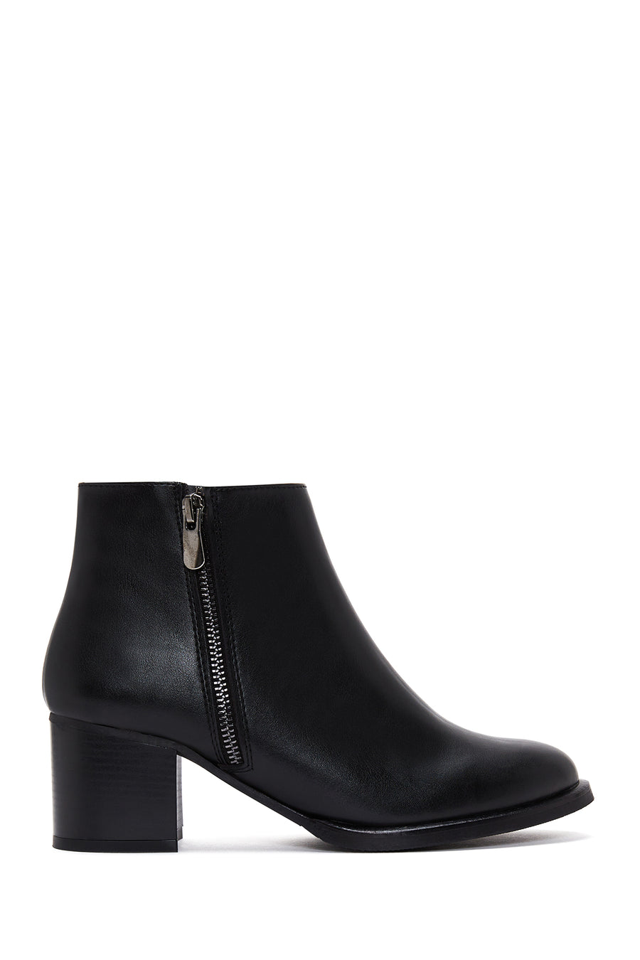 Women's Black Zipper Heeled Classic Boots 23WFE251818 | Derimod