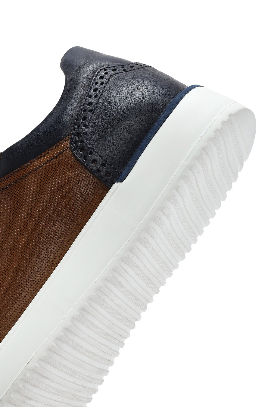 Erkek Taba Bağcıklı Deri Sneaker