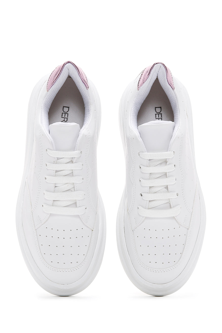 Women's White Thick Soled Sneaker
