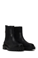 Woman Black Leather Chelsea Boots | Derimod