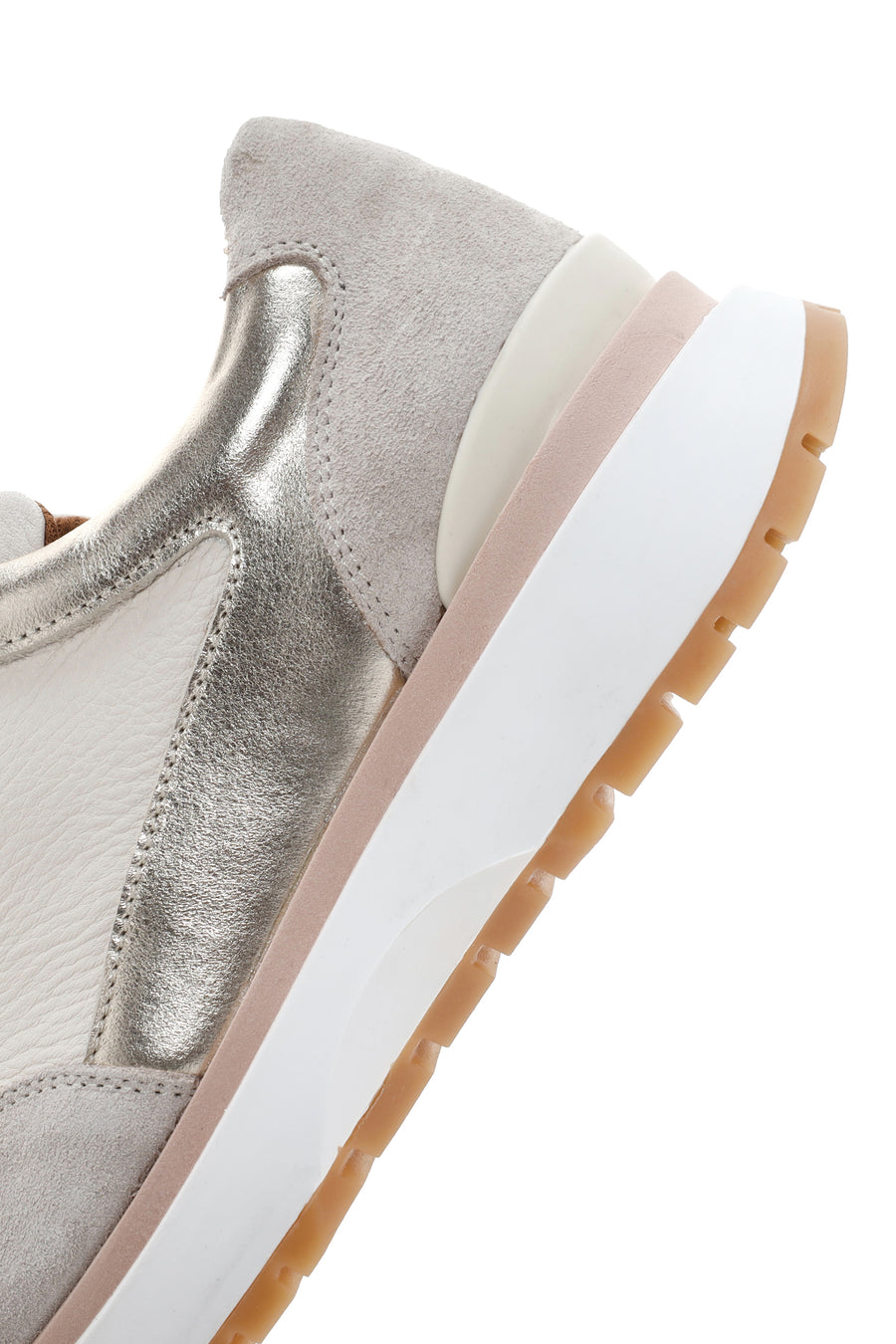 Kadın Bej Bağcıklı Deri Sneaker