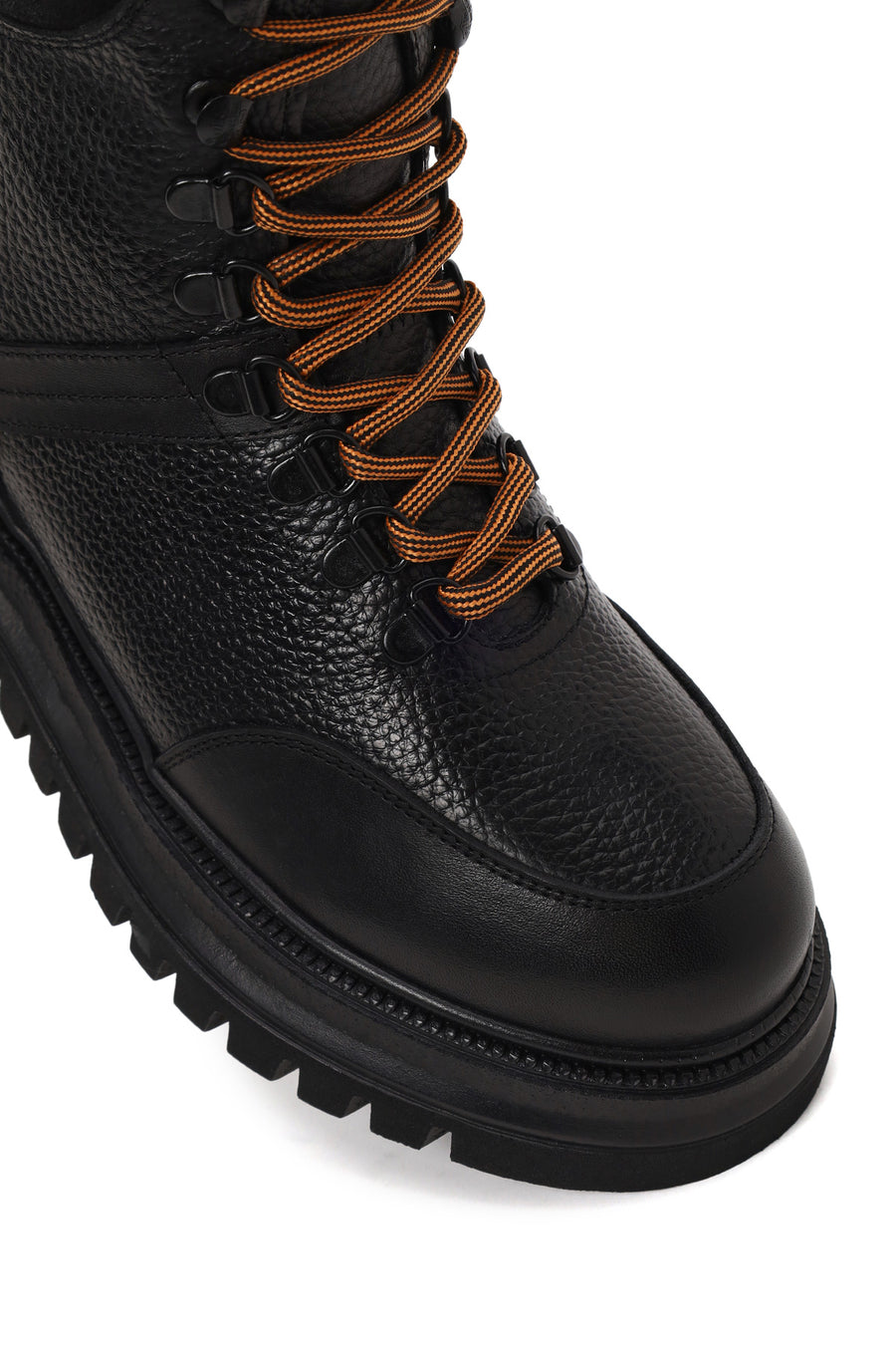 Harley Davidson Male Black Stein Lace-Up Thick-Sole Leather Combat Boots