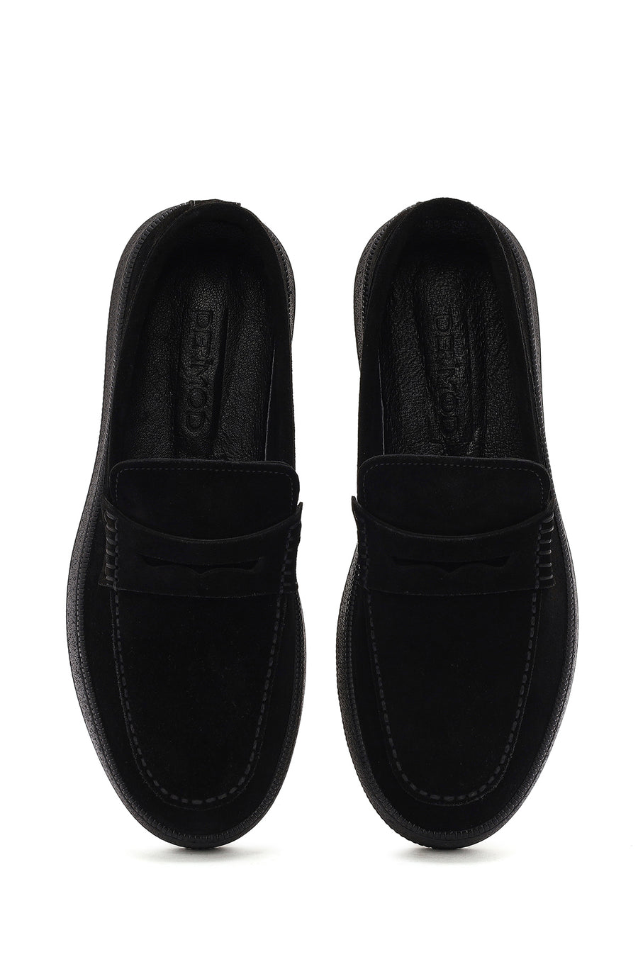 Erkek Siyah Makosen Süet Deri Loafer