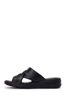 Woman Black Wedge Comfort Slipper | Derimod