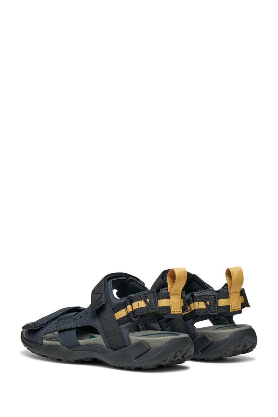 Geox Men's Navy Blue U Terreno + Grip B Te + Nbk Sy Double Strap Fabric Sandals
