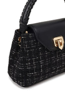 Woman Black Long-Strap Patterned Shoulder Bag | Derimod