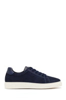 Erkek Lacivert Bağcıklı Süet Deri Sneaker | Derimod