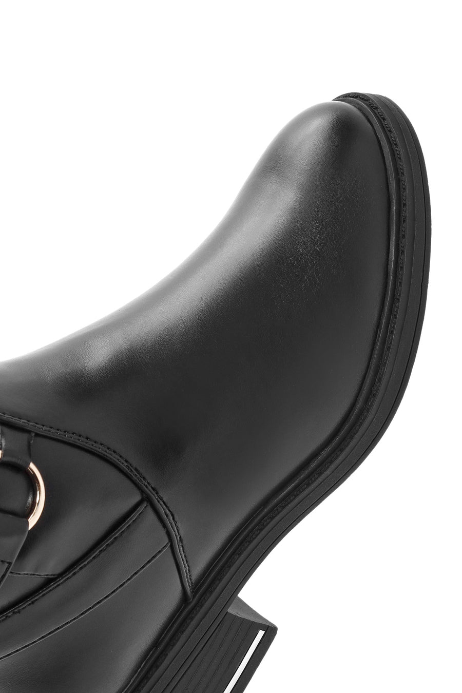 Women's Black Zipper Buckle Detail Boots