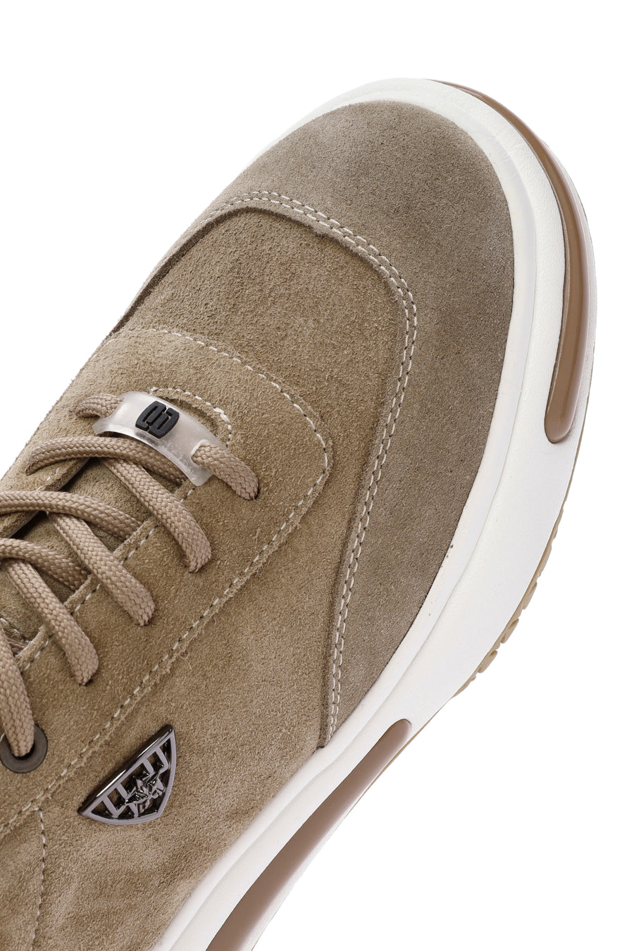 Erkek Vizon Kalın Tabanlı Bağcıklı Süet Deri Sneaker