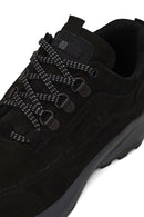 Male Black Lace-Up Thick-Soled Nubuck Leather Casual Sneaker | Derimod