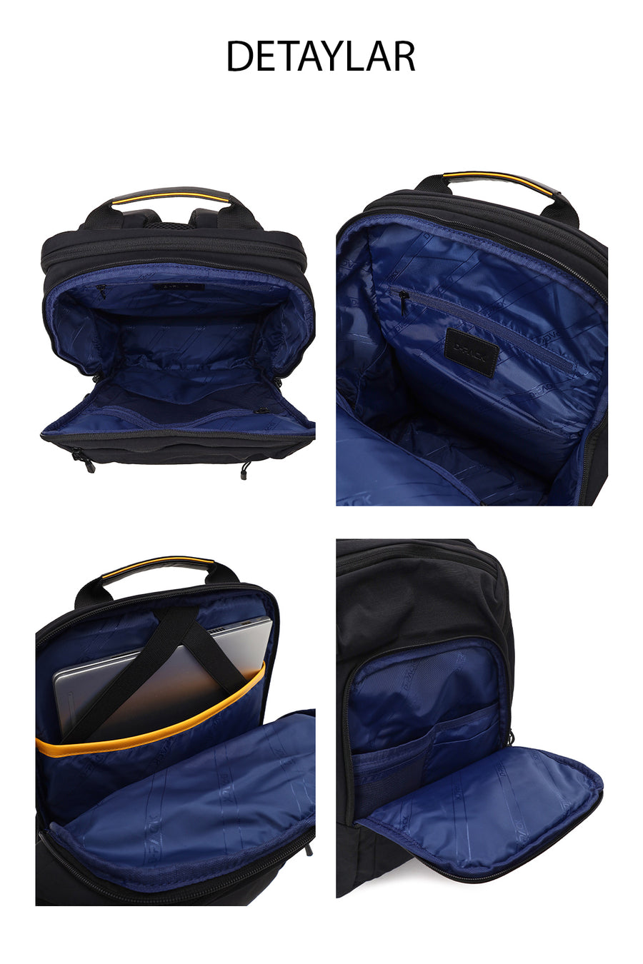 Unisex Black Fabric Backpack