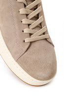 Erkek Bej Bağcıklı Süet Deri Sneaker | Derimod