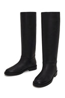 Woman Black Leather Boots | Derimod