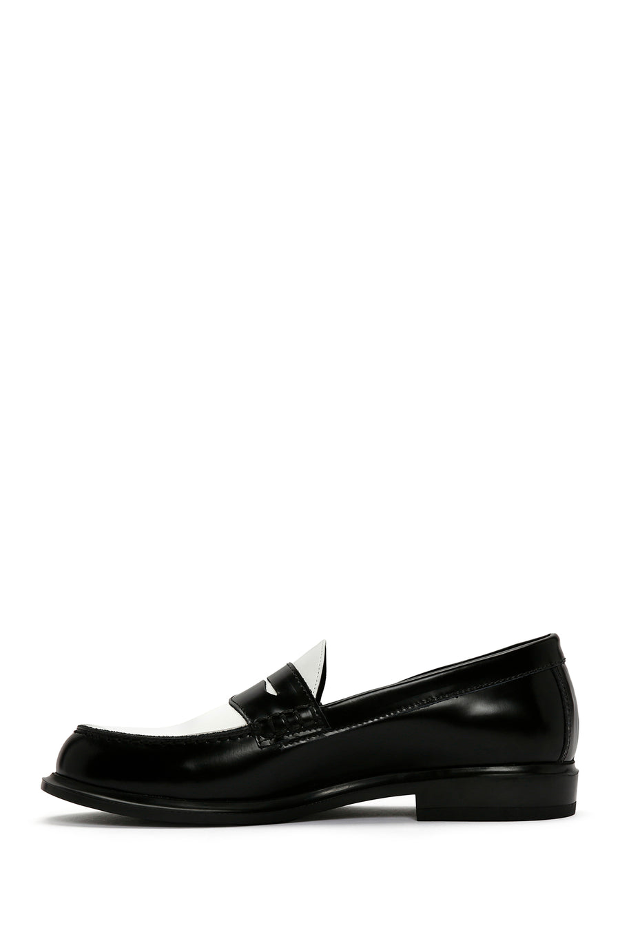 Women's Black Leather Masculine Loafer