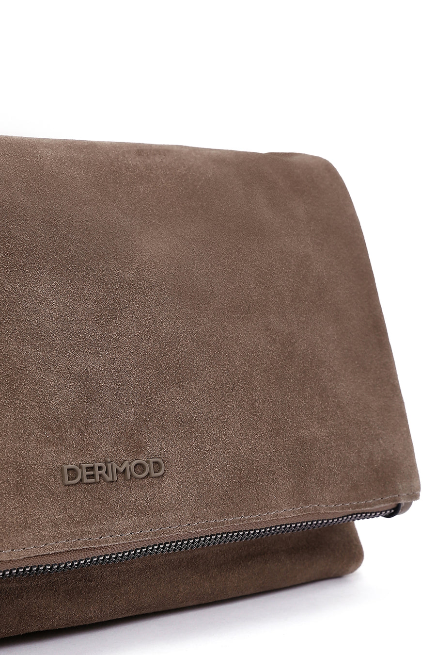 Women's Mink Long Strap Accessory Detailed Suede Crossbody Bag