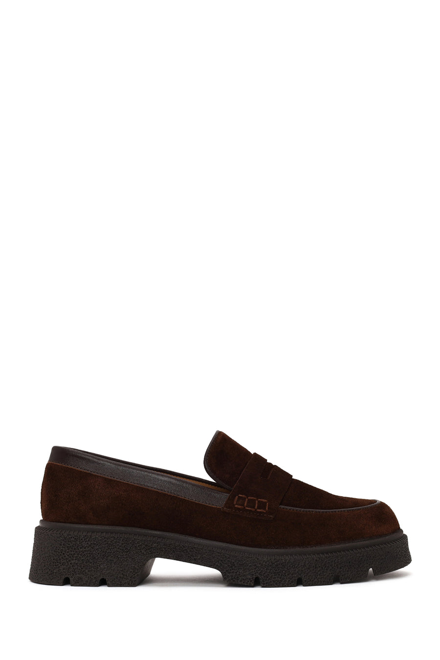 Woman Brown Thick-Soled Suede Masculine Loafer AF200014DS | Derimod