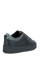 Geox Women's Black D Skyely Lace-up Leather Sneaker | Derimod