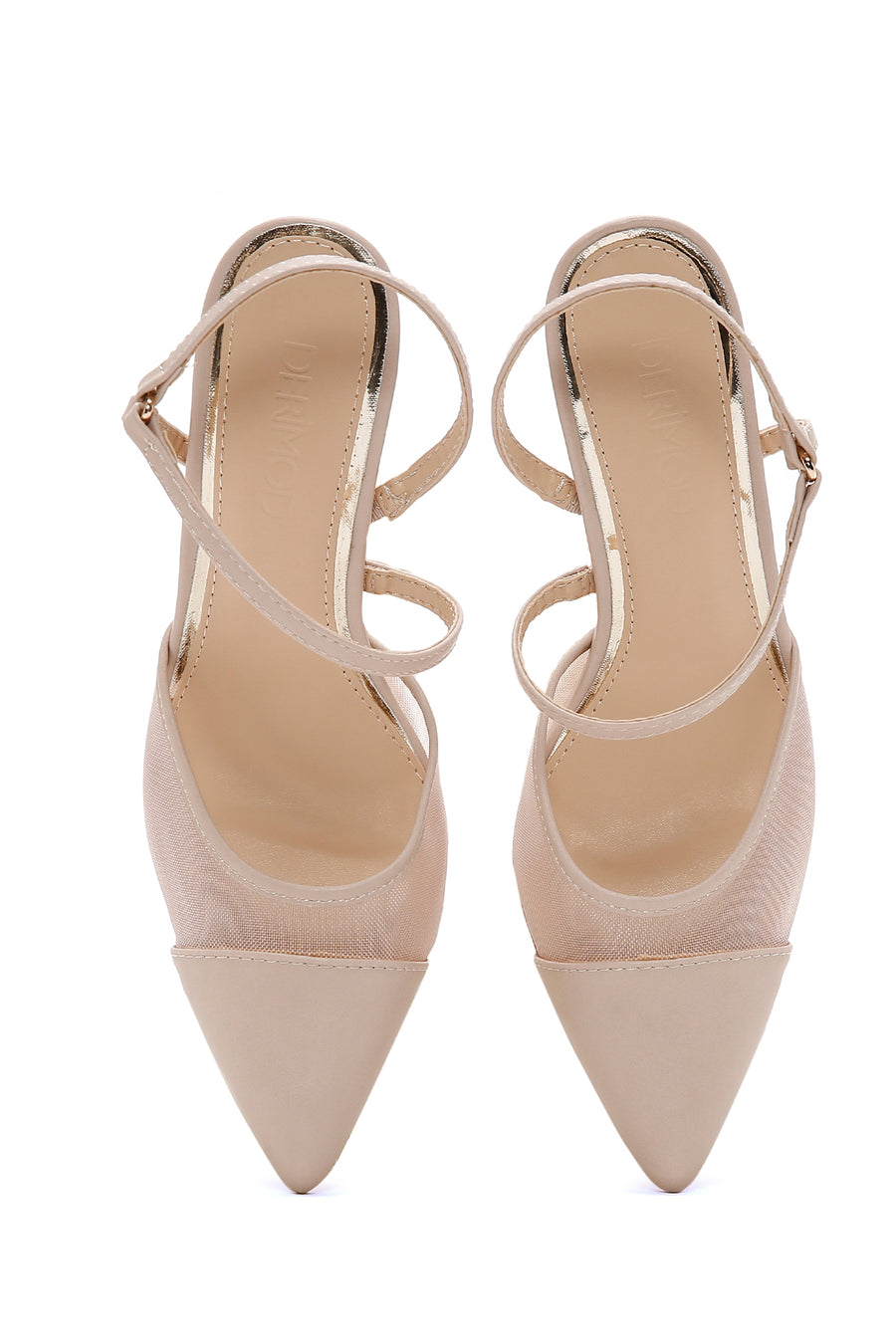 Kadın Bej Arkası Açık İnce Topuklu Stiletto