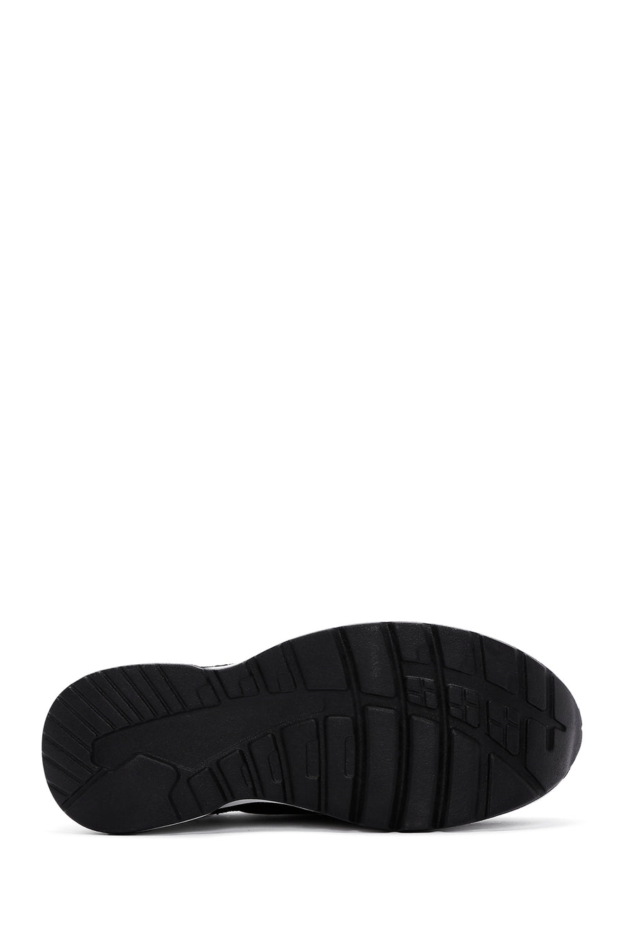Kadın Siyah Bağcıklı Fermuar Detaylı Dolgu Topuklu Deri Sneaker