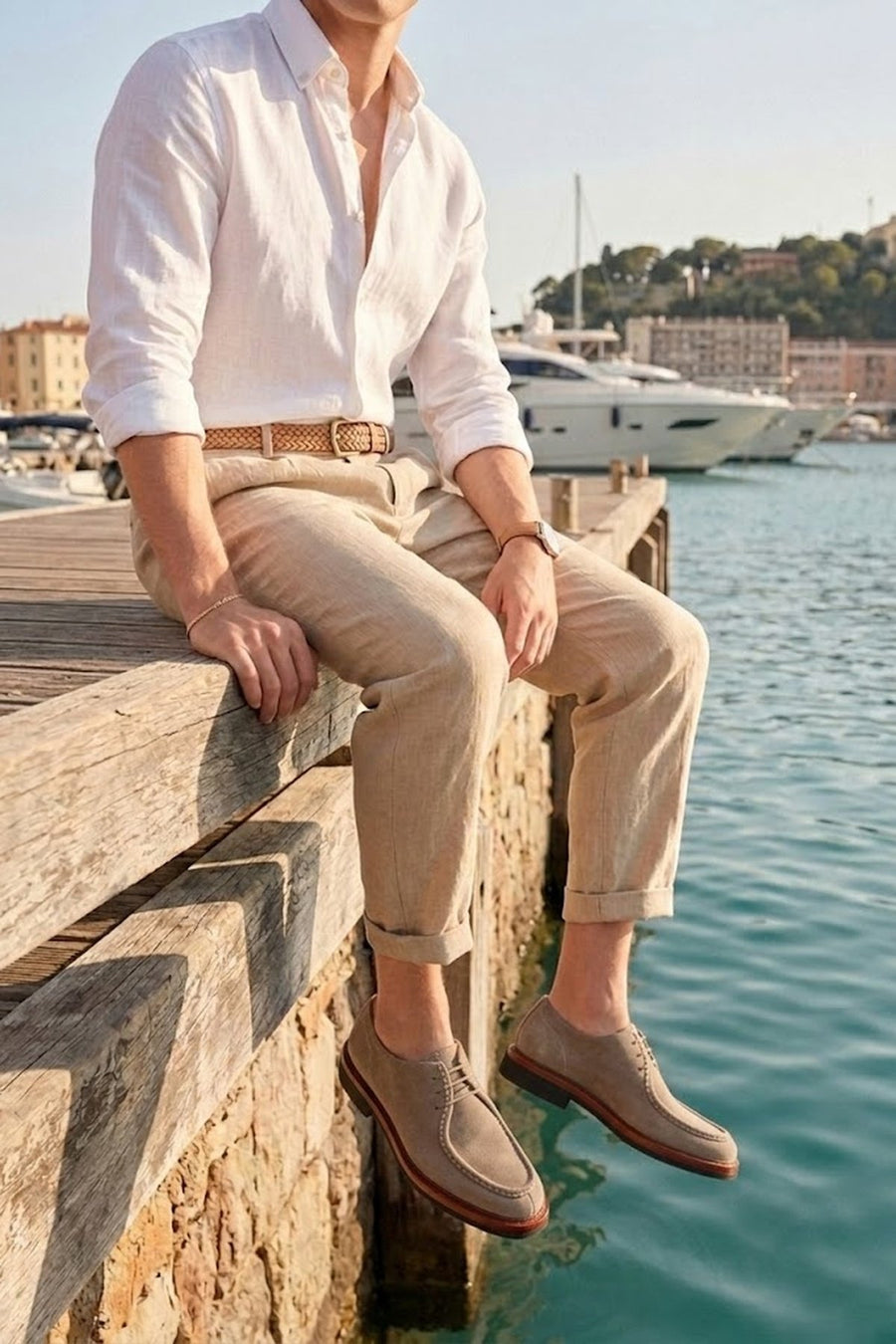 Male Mink Lace-up Nubuck Leather Casual Shoes
