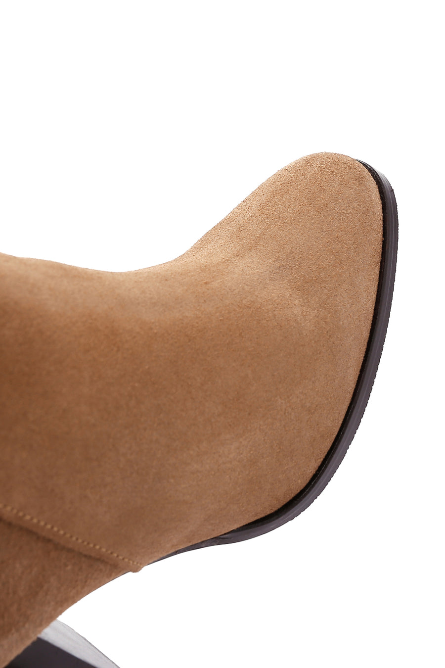 Women's Tan Suede Leather Heeled Boots