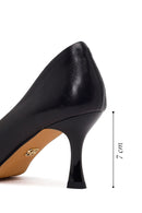 Woman Black Thin-Heeled Leather Stiletto | Derimod