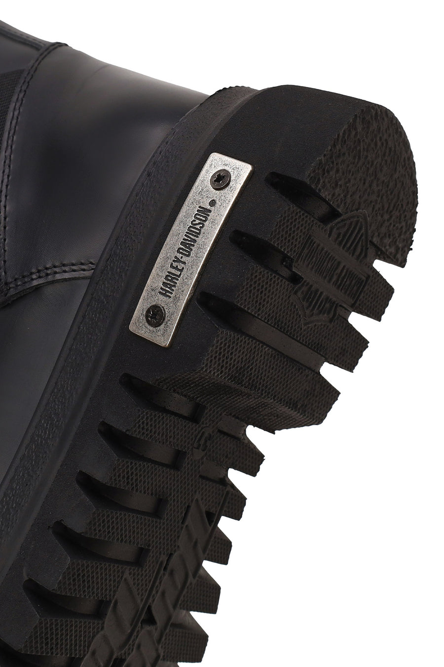 Harley Davidson Woman Black Becky Zip Closure Thick-Soled Leather Combat Boots