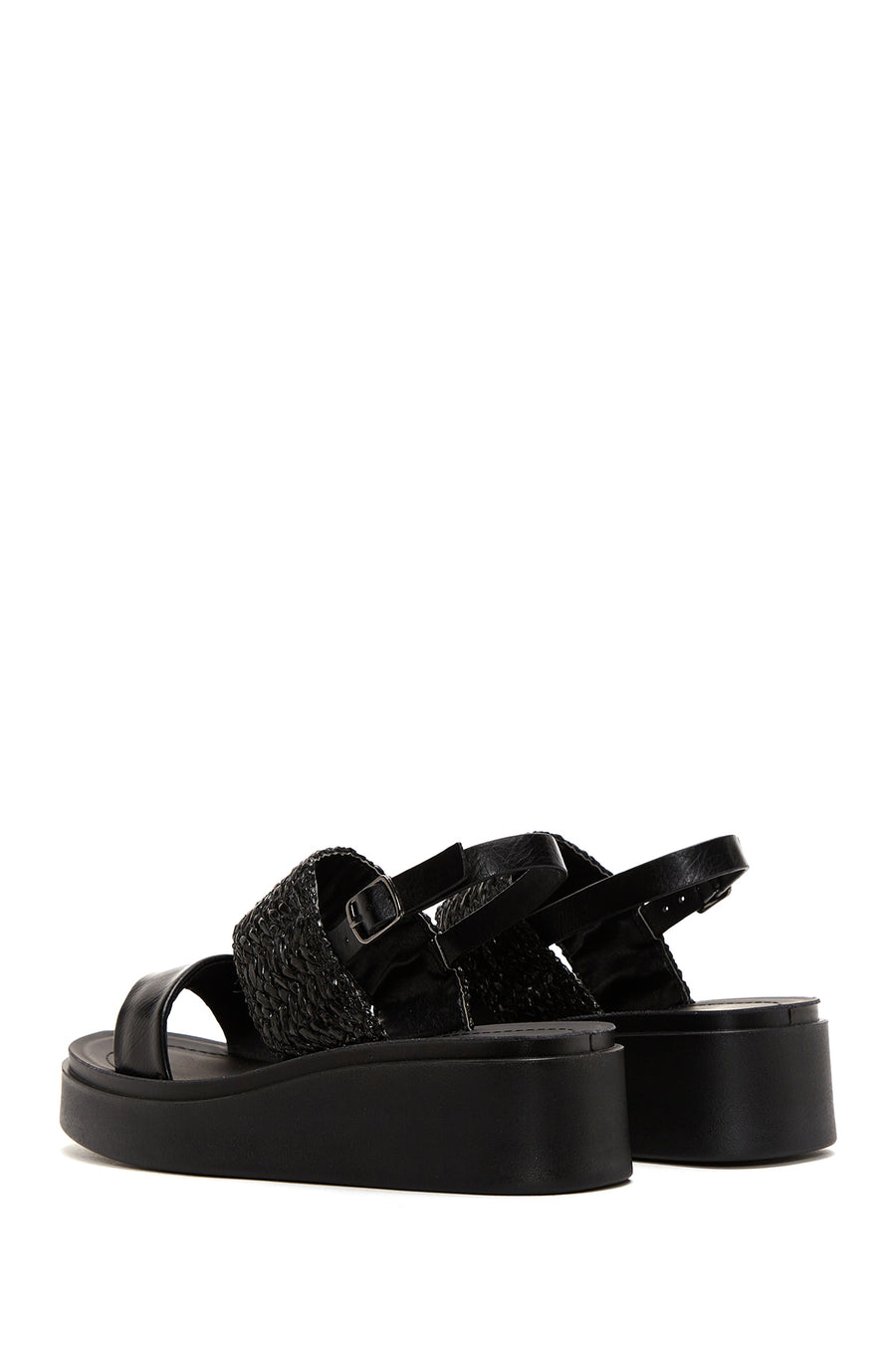 Women's Black Thick Soled Sandals