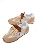 Women's Beige Lace-up Leather Sneaker | Derimod