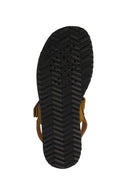 Goex Women's Green Leuca Strap Suede Leather Sandals | Derimod