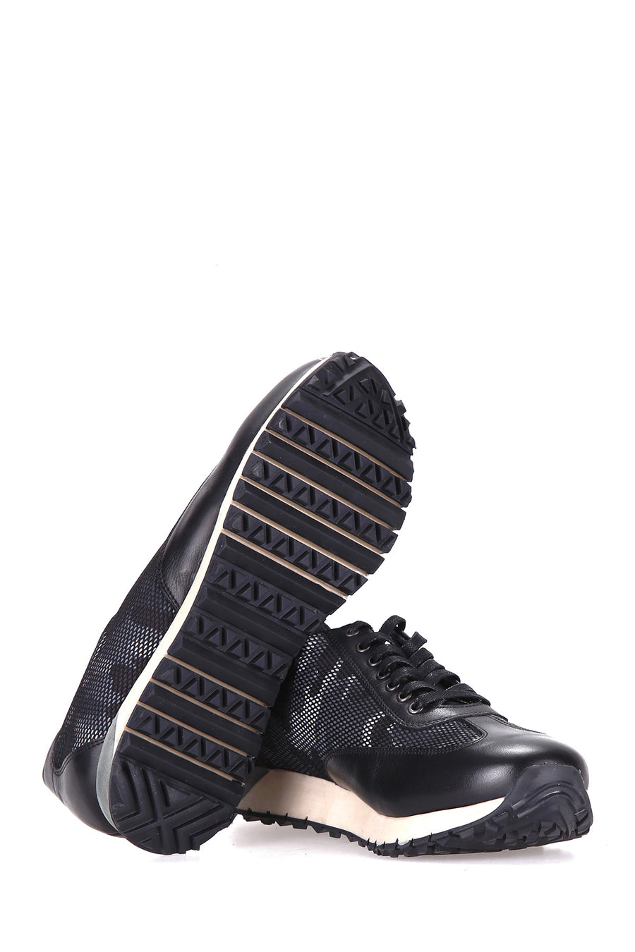 Kamuflaj Desenli Erkek Deri Sneaker