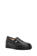 Kadın Siyah Dolgu Topuklu Deri Comfort Loafer | Derimod