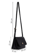 Woman Black Croc-Embossed Crossbody Bag | Derimod