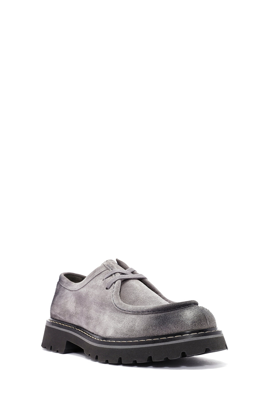 Men's Gray Lace-up Suede Leather Casual Shoes