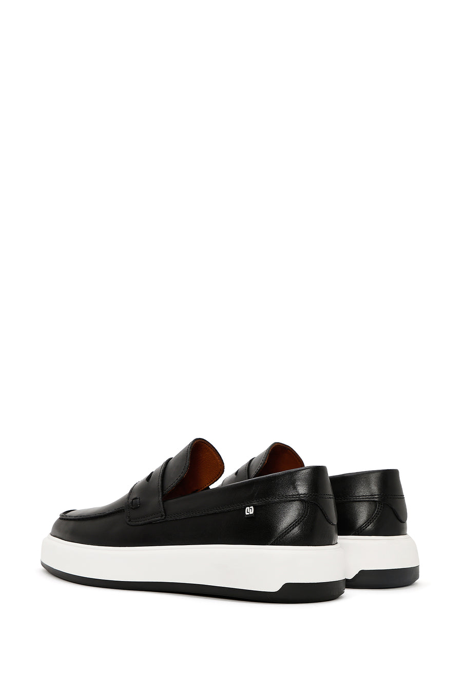 Erkek Siyah Kalın Tabanlı Deri Casual Loafer