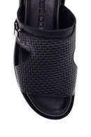 Men's Leather Printed Slippers | Derimod